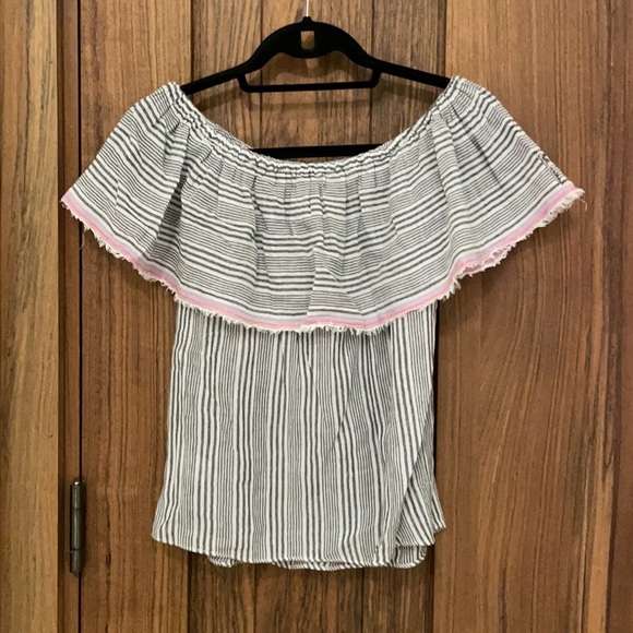 Off the shoulder stripped top - Picture 3 of 4
